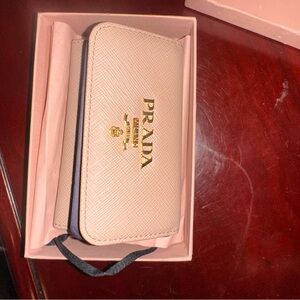 Prada Pink Saffiano Leather Clutch